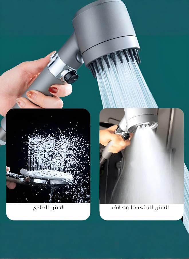 Multifunctional Adjustable High-Pressure Shower Head with Integrated Massage Brush - Image 5