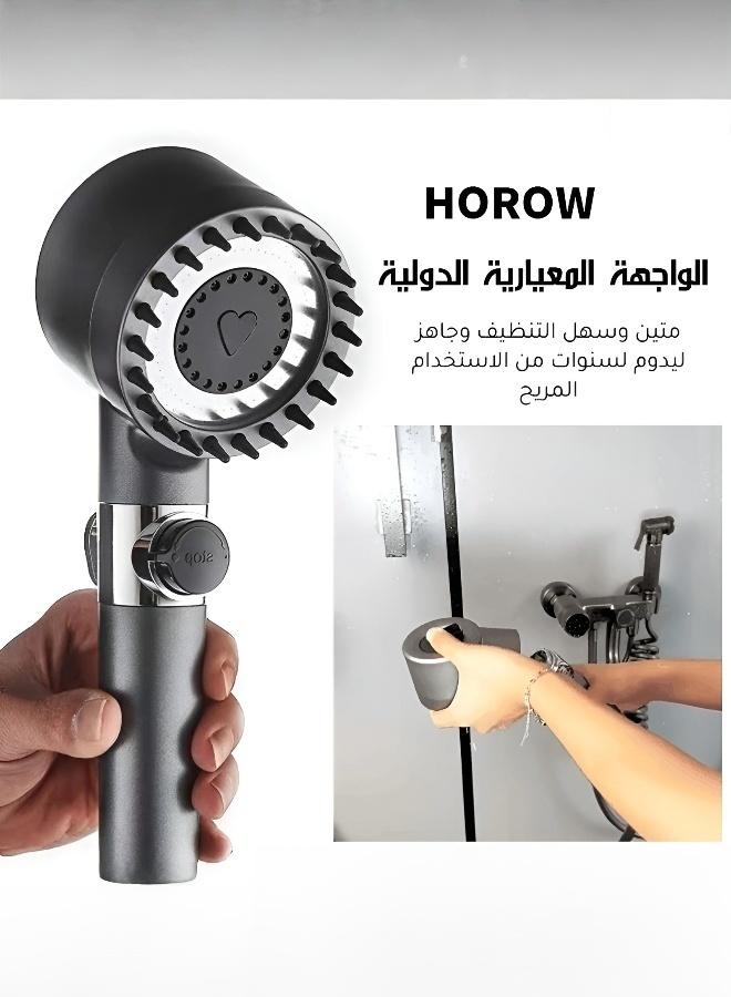 Multifunctional Adjustable High-Pressure Shower Head with Integrated Massage Brush - Image 2
