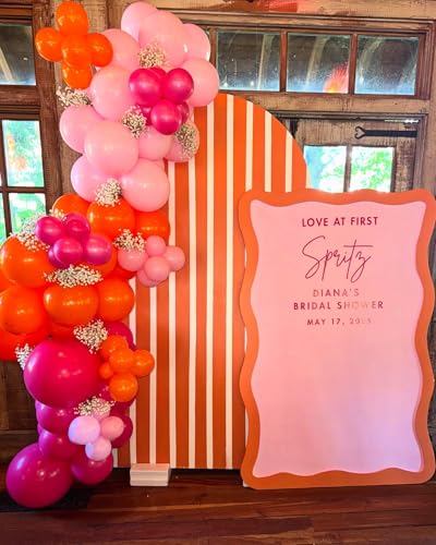 Beaumode Pink Orange Rose Balloon Arch Garland Kit for Tropical Summer Bridal shower Birthday Aperol Spritz Love at First Spritz Bachelorette Party Decoration Pink Orange Rose - Image 5