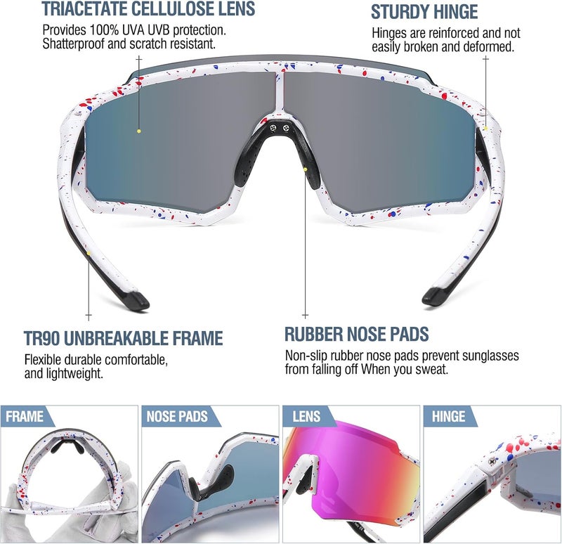DUCO Polarized Kids Sunglasses Youth Sports Cycling Shades Lightweight Frame UV400 Child Boys Girls Baseball SunGlasses DK310 - Image 4