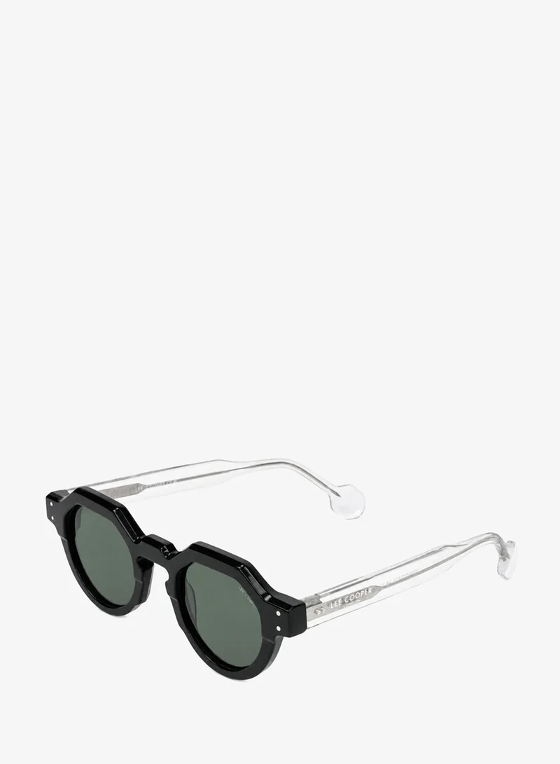 Lee Cooper 1.1 Tac Polarized Sunglasses Black Frame Grey Mirror Lens 44mm  - LCW10771C1