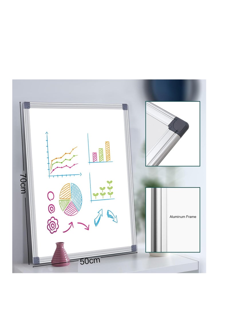 Terabyte Magnetic Whiteboard Dry Erase Board, 50 x 70 cm, Wall Mountable White Board with Aluminum Frame - Image 3