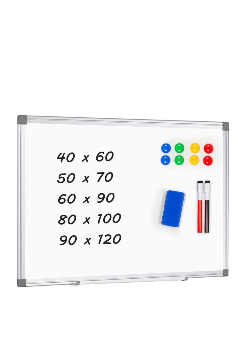 Terabyte Magnetic Whiteboard Dry Erase Board, 50 x 70 cm, Wall Mountable White Board with Aluminum Frame - Image 1