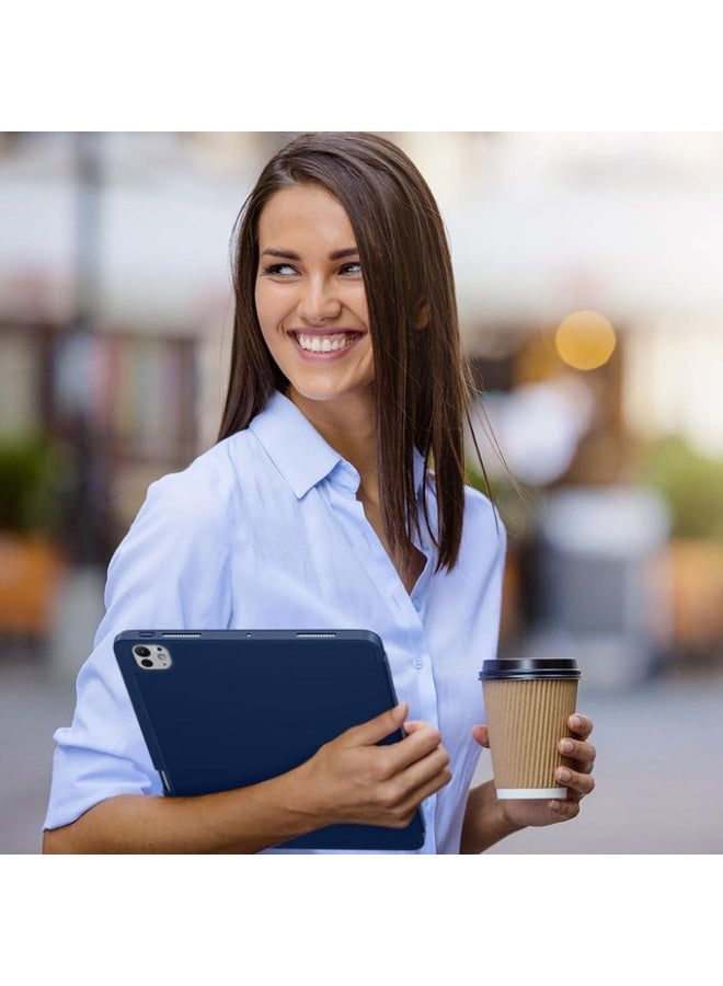 جراب لجهاز iPad Pro - 2025 (الجيل الثامن) M5 مقاس 13 بوصة، جراب حماية رفيع قابل للطي مع مسند، يوفر زوايا عرض متعددة - أزرق بحري - Image 2