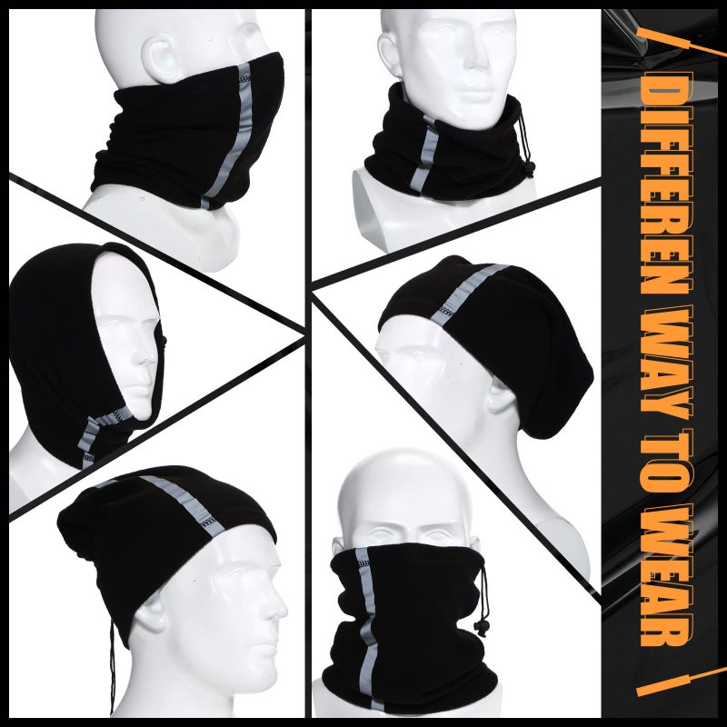Bencailor 4 Pcs Winter Warmer Neck Gaiter Reflective Face Mask Hi Vis Balaclava Scarf for Men Outdoor Work Sports Safety(Multicolor) - Image 4