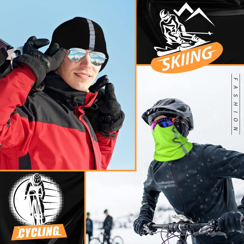 Bencailor 4 Pcs Winter Warmer Neck Gaiter Reflective Face Mask Hi Vis Balaclava Scarf for Men Outdoor Work Sports Safety(Multicolor) - Image 5