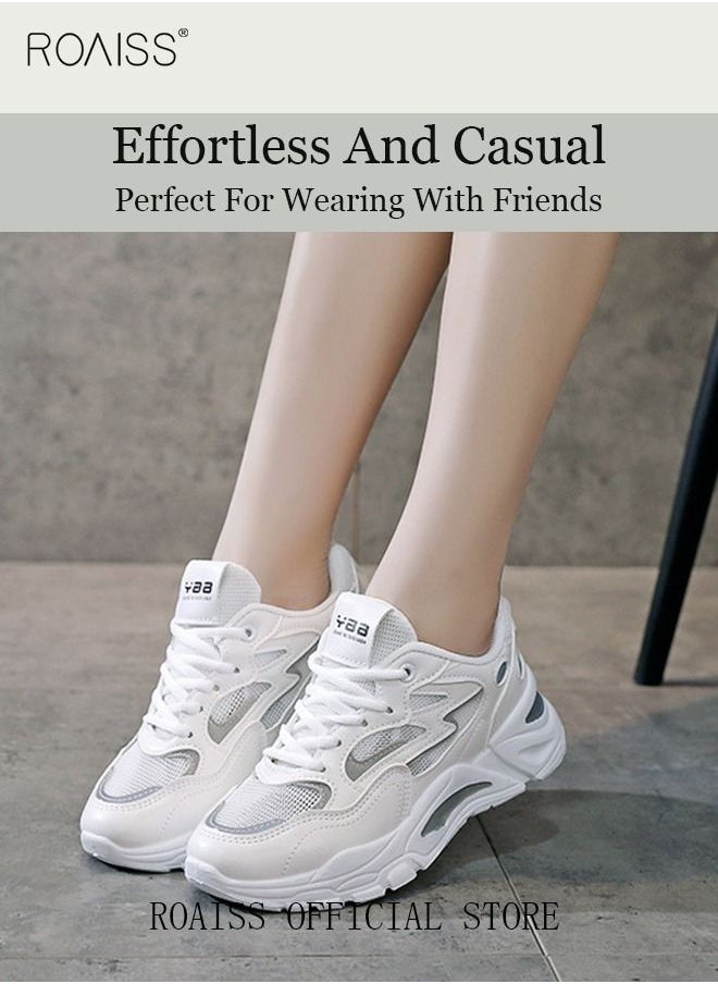 roaiss - Ladies Sports Shoes Casual Shoes Sports Breathable and Wear-Resistant Low-Top Sneakers Women's Fashion All-Match Platform Sneakers Athlesiure Shoes - Image 1