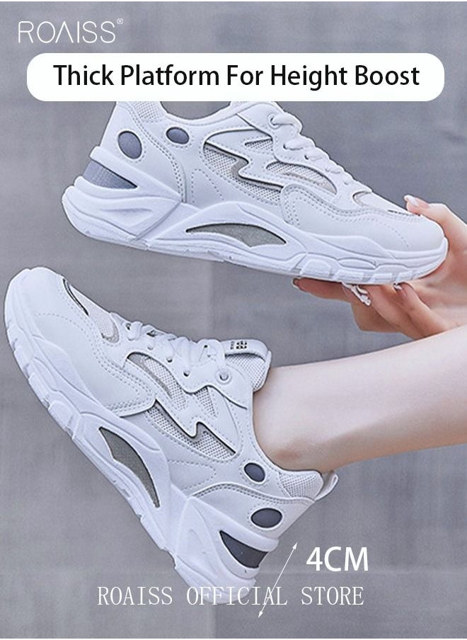 roaiss - Ladies Sports Shoes Casual Shoes Sports Breathable and Wear-Resistant Low-Top Sneakers Women's Fashion All-Match Platform Sneakers Athlesiure Shoes - Image 1