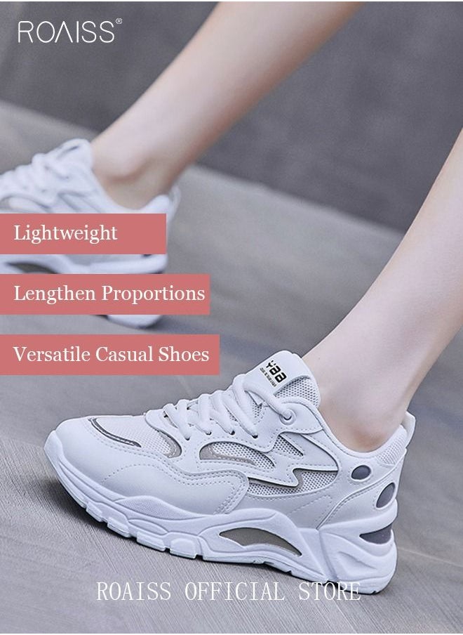 roaiss - Ladies Sports Shoes Casual Shoes Sports Breathable and Wear-Resistant Low-Top Sneakers Women's Fashion All-Match Platform Sneakers Athlesiure Shoes - Image 1