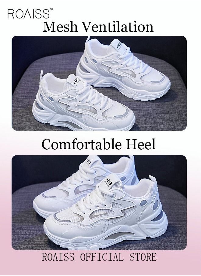 roaiss - Ladies Sports Shoes Casual Shoes Sports Breathable and Wear-Resistant Low-Top Sneakers Women's Fashion All-Match Platform Sneakers Athlesiure Shoes - Image 1