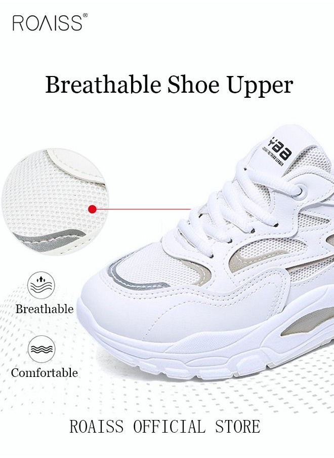 roaiss - Ladies Sports Shoes Casual Shoes Sports Breathable and Wear-Resistant Low-Top Sneakers Women's Fashion All-Match Platform Sneakers Athlesiure Shoes - Image 1
