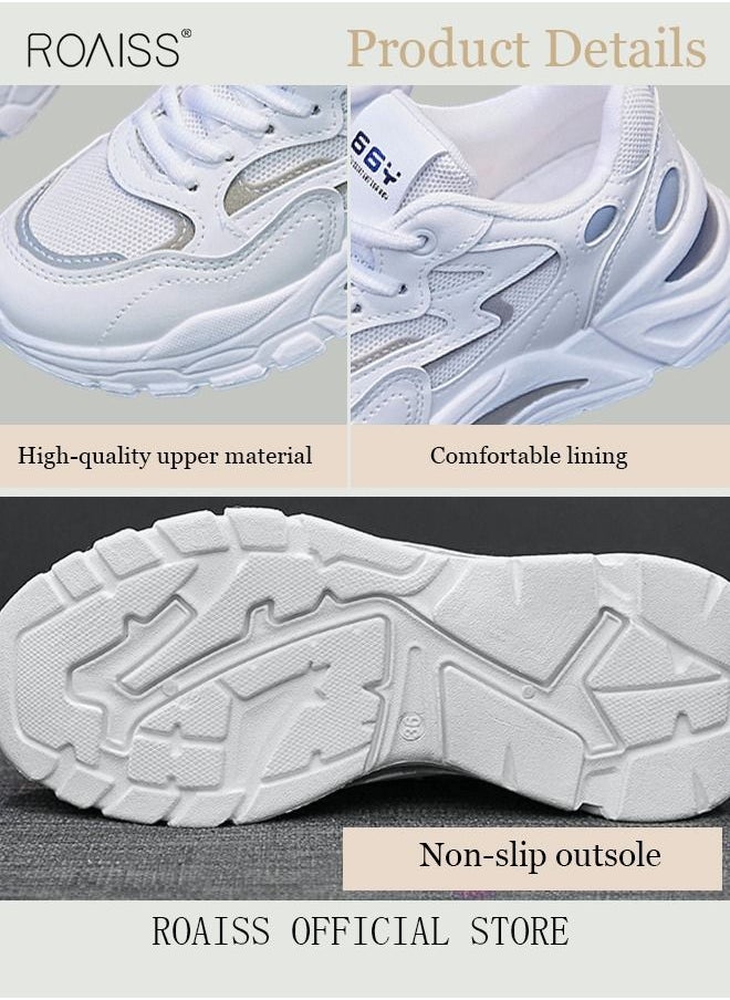 roaiss - Ladies Sports Shoes Casual Shoes Sports Breathable and Wear-Resistant Low-Top Sneakers Women's Fashion All-Match Platform Sneakers Athlesiure Shoes - Image 1