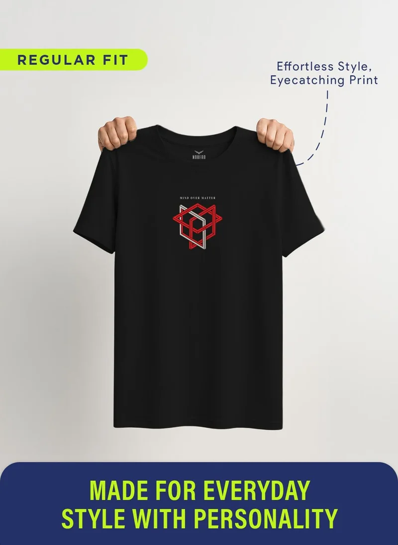 NOBERO Black NOBERO Men's Premium Printed Regualr T-Shirt for Men | Best Price UAE
