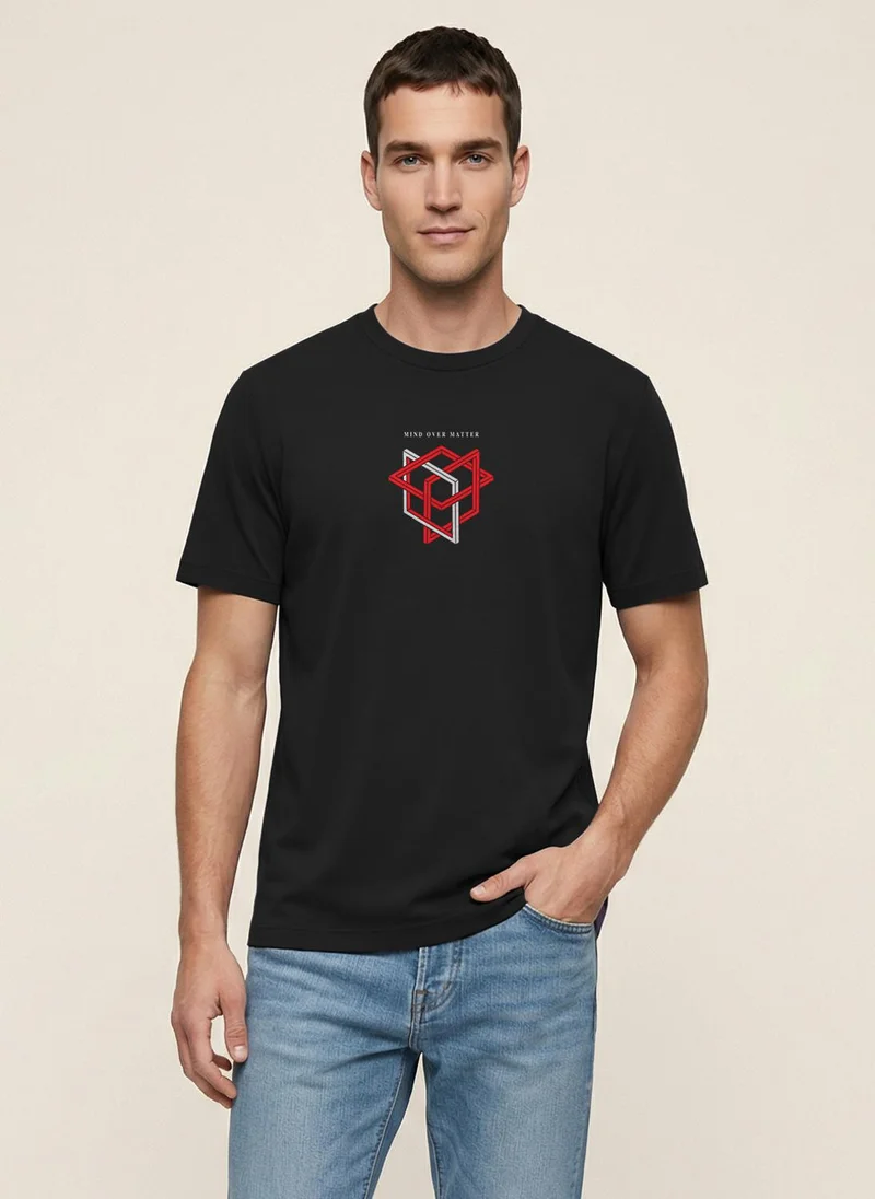 NOBERO Black NOBERO Men's Premium Printed Regualr T-Shirt for Men | Best Price UAE