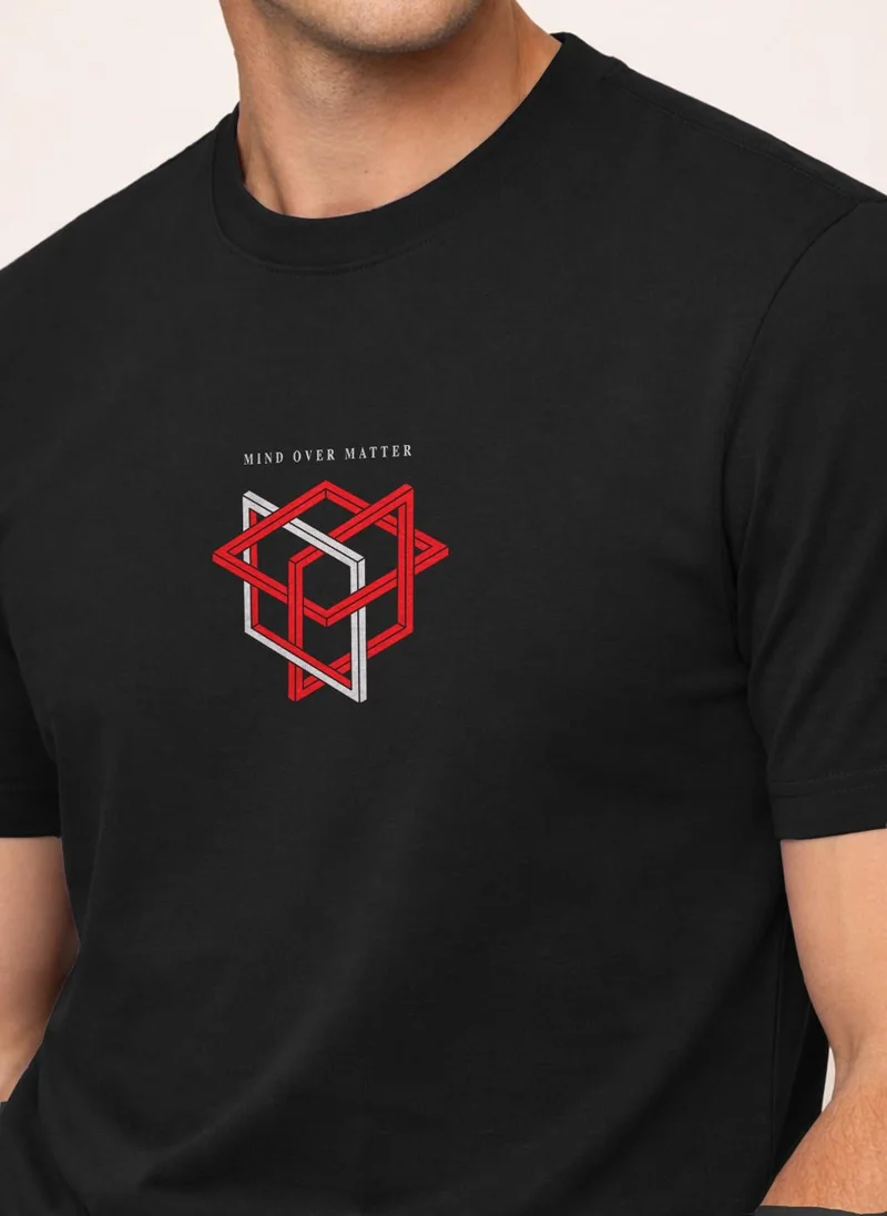 NOBERO Black NOBERO Men's Premium Printed Regualr T-Shirt for Men | Best Price UAE