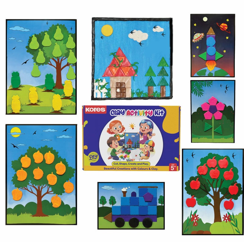 Kores Clay Activity Kit | Pre-Printed Canvas & Activity Sheets | Soft, Vibrant & Easy-to-Mold Clay | Non-Toxic, Mess-Free Art & Craft Set | Ideal for Kids’ Creativity, Learning & Gifting | Ages 3+ - Image 5