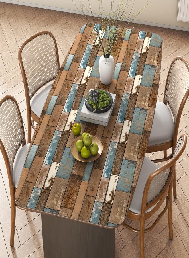 Theper Blue Brown Wood Wallpaper Vintage 17.7"×78.8"Wood Grain Contact Paper Peel and Stick Wallpaper Self Adhesive Removable Wallpaper Wood Contact Paper for Cabinets Furniture Vinyl Waterproof Film - Image 4