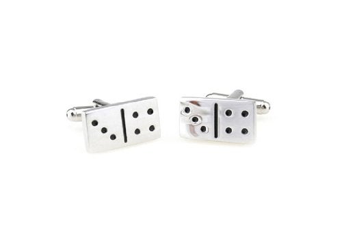 MRCUFF Domino Dominoes Pair of Cufflinks in a Presentation Gift Box & Polishing Cloth - Image 2