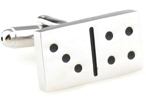 MRCUFF Domino Dominoes Pair of Cufflinks in a Presentation Gift Box & Polishing Cloth - Image 1