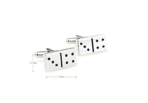 MRCUFF Domino Dominoes Pair of Cufflinks in a Presentation Gift Box & Polishing Cloth - Image 3