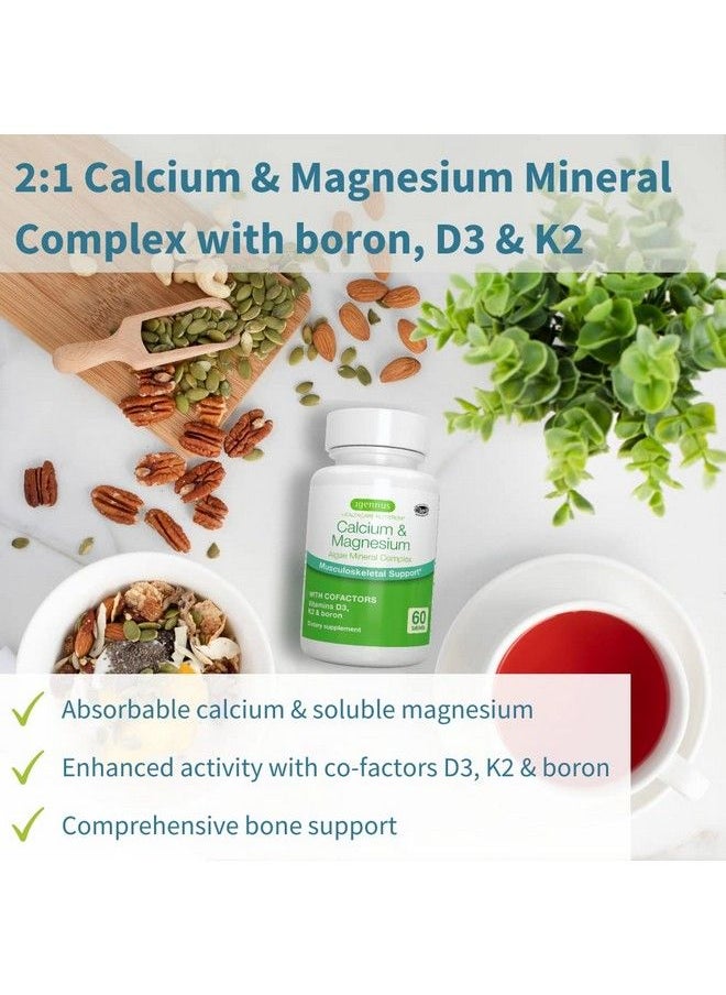 Igennus Healthcare Nutrition - Plant Based Algae Calcium & Magnesium Supplement K2 & D3 Nongmo Red Algae Mineral Complex For Bone & Teeth Support High Absorption Formula With Boron Vegan 60 Tablets By Igennus - Image 1