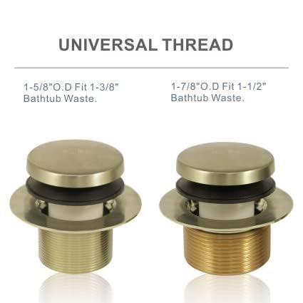 HIDROP Gold Brushed Tub Drain Tip-Toe Tub Trim Set Conversion Kit Assembly  Hidrop Bathtub Drain Replacement Trim Kit With 2-Hole Overflow Faceplate And Universal Fine/Coarse Thread Brushed Gold - Image 4