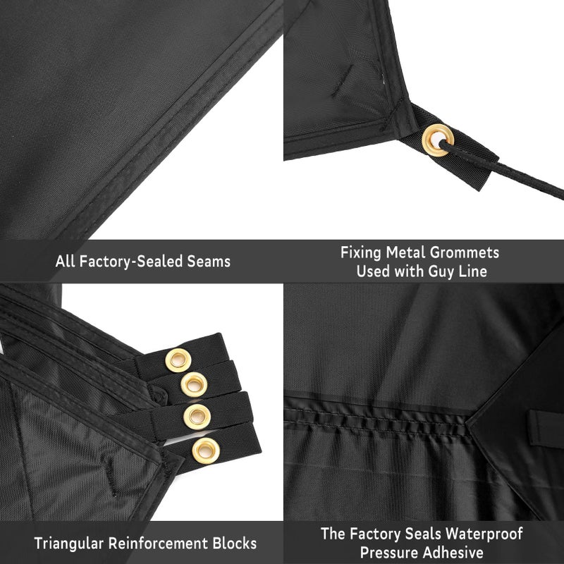 Clostnature Waterproof Camping Tarp for Tent - Ultralight Hammock Rain Fly for Backpacking, Heavy Duty Camping Hiking Awning Lightweight Rain Tarp Tent Shelter Camp Gear Must Haves - Image 3