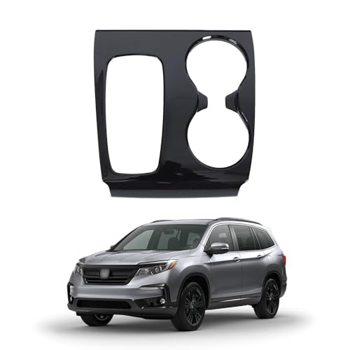 Qiosreui Gear Shift Panel Cover for Honda Pilot 20162020 Honda Ridgeline 20172020 Gear Shift Knob Console Panel Trim ABS Center Console Cup Holder Frame AntiScratch Protector Accessories Glossy Black - Image 1