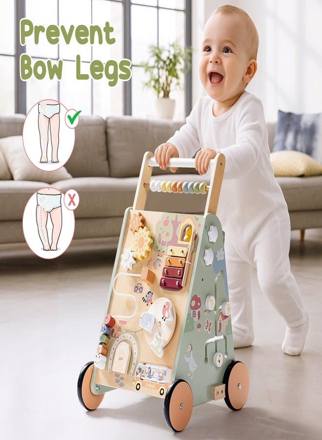 ROBUD Wooden Baby Push Walker, Forest Theme Learning Walking Toys, Adjustable Height Baby Walker with Decelerator, Montessori Toys for Baby Age 10 Months+, WRP37 - Image 2