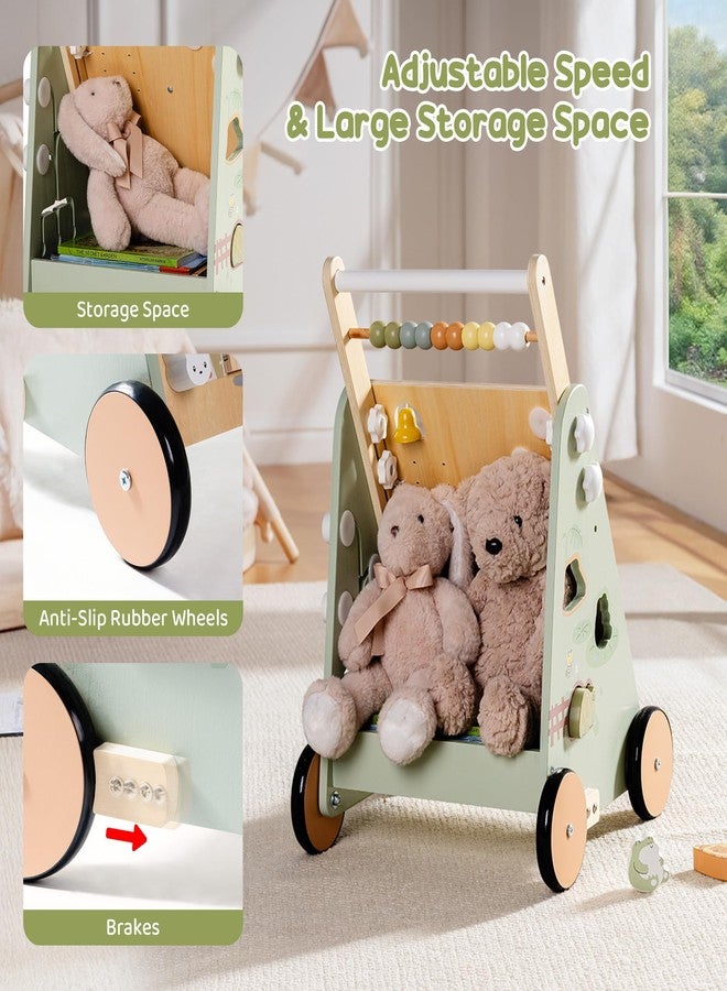 ROBUD Wooden Baby Push Walker, Forest Theme Learning Walking Toys, Adjustable Height Baby Walker with Decelerator, Montessori Toys for Baby Age 10 Months+, WRP37 - Image 5