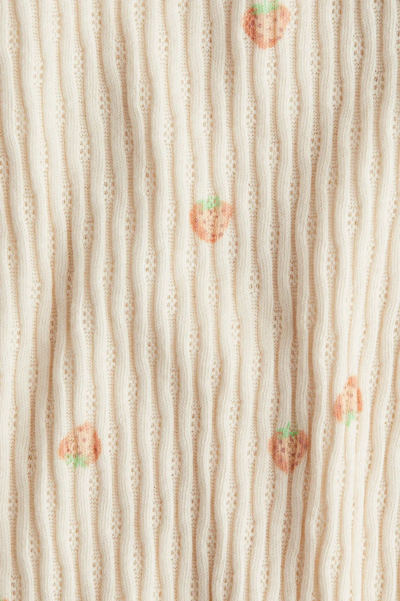 اتش اند ام بلوزة قطنية بحواف مكشكشة