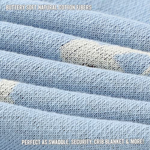 Bleu La La Baby Blanket for Boys 100% Cotton Buttery Soft Cozy Receiving Swaddle Stroller Blanket for Shower Gift Registry for Newborns, Infants, Toddlers (Cars - Baby Blue) - Image 5