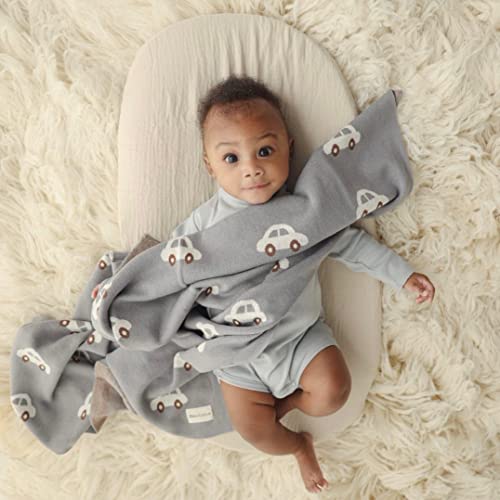 Bleu La La Baby Blanket for Boys 100% Cotton Buttery Soft Cozy Receiving Swaddle Stroller Blanket for Shower Gift Registry for Newborns, Infants, Toddlers (Cars - Baby Blue) - Image 4