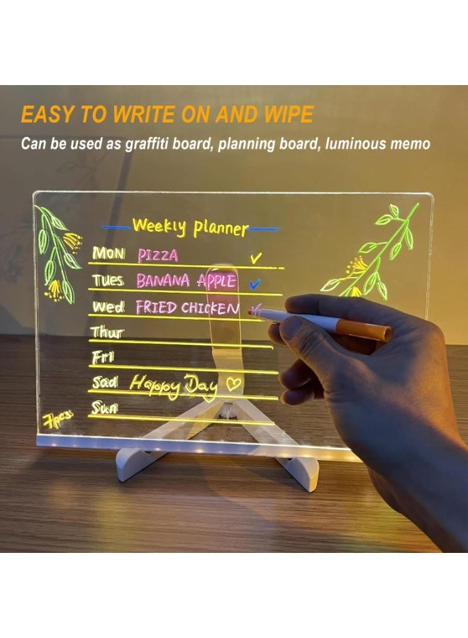 Kimaya LED Acrylic Message Board with 7 Color Pens – Multi-Function Night Light, Erasable Desktop Note Board for Home, Office & School - Image 5