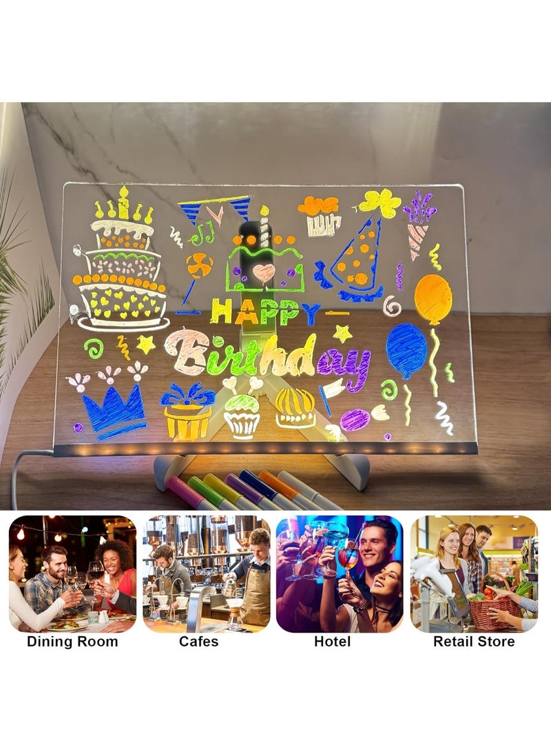 Kimaya LED Acrylic Message Board with 7 Color Pens – Multi-Function Night Light, Erasable Desktop Note Board for Home, Office & School - Image 3