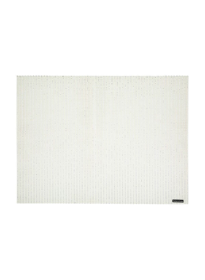 Restaurantware 16 Inch x 12 Inch Vinyl Placemats, 6 Heat Resistant Modern Placemats - Stain Resistant, Washable, White Pinstripe Vinyl Dining Table Mats, Woven, For Parties and Celebrations - Image 4