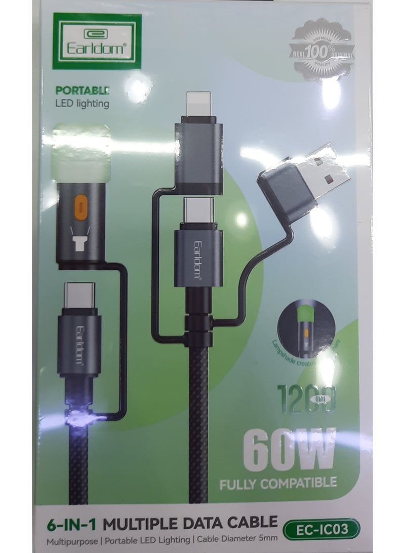 Earldom 6IN1 MULTIPLE DATA CABLE - Image 1