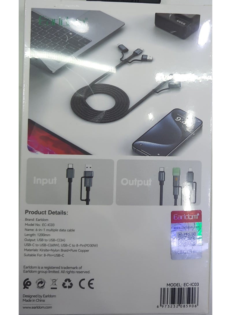 Earldom 6IN1 MULTIPLE DATA CABLE - Image 2