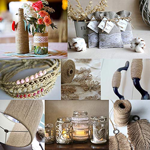 Leecogo Jute Twine 328 Feet 2mm 3Ply Heavy Duty Jute Rope String for Arts Crafts Mason Jars Rustic Decorations Home Gardening Industrial Packing Materials - Image 5