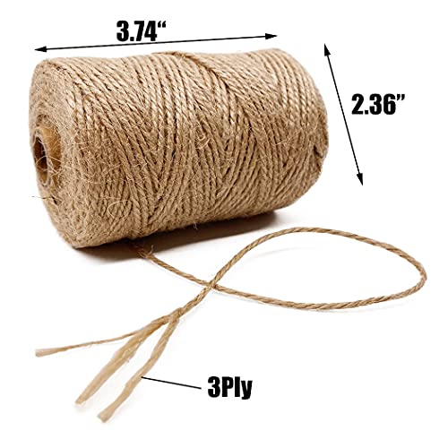 Leecogo Jute Twine 328 Feet 2mm 3Ply Heavy Duty Jute Rope String for Arts Crafts Mason Jars Rustic Decorations Home Gardening Industrial Packing Materials - Image 2