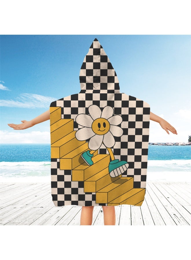 NIBEMINENT Kids Hooded Towel Cape - Microfiber Swim & Beach Bathrobe, Super Absorbent & Quick-Dry Towel for Children (60x60cm) - Image 1