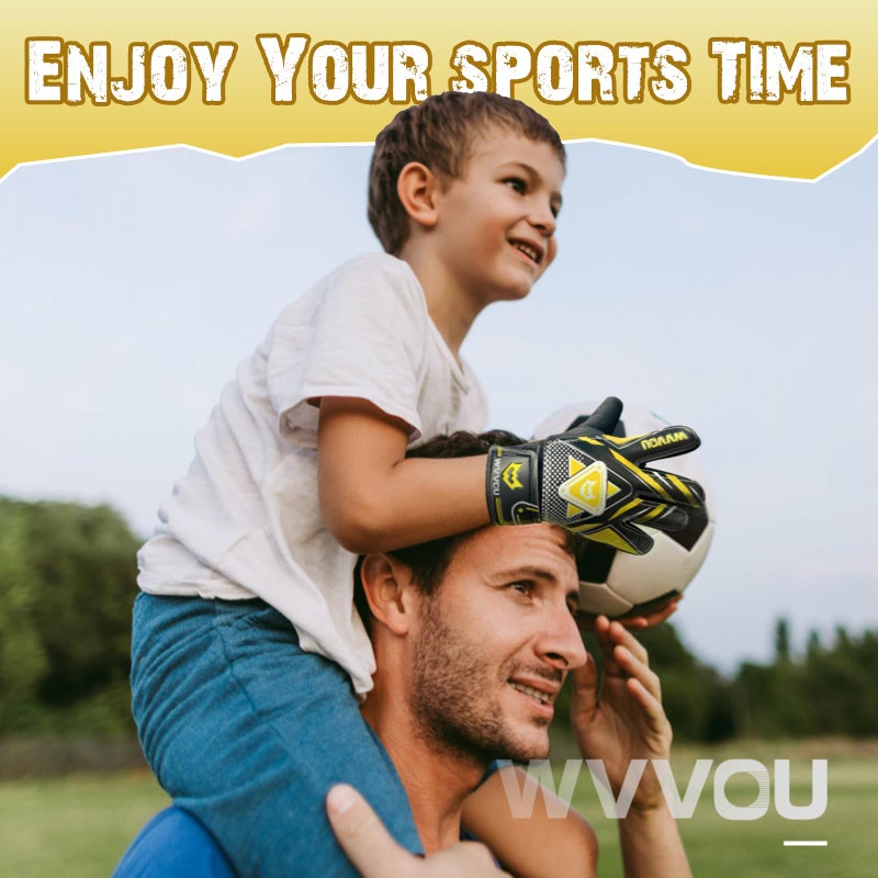 WVVOU Goalkeeper Gloves for Kids Youth, Soccer Goalie Gloves with Double Protection, Anti-Slip Soccer Gloves, Super Grip - Image 4