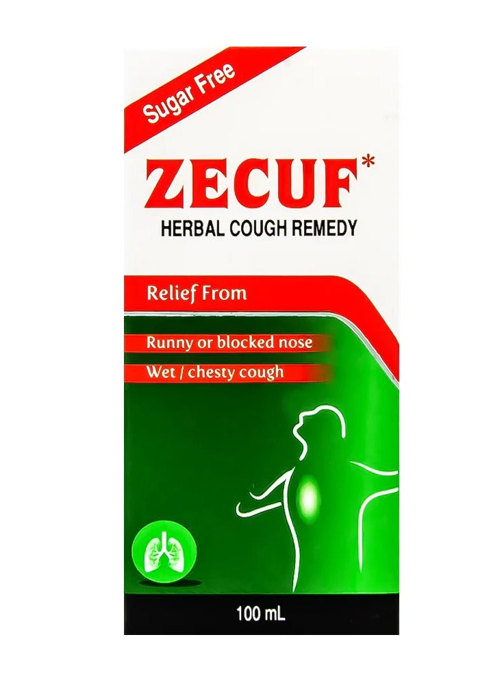 Zecuf Herbal cough syrup sugar free 100ML - Image 1