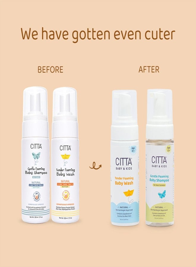 CITTA Tear Free Foaming Baby Shampoo & Baby Body Wash Pack of 2-150 ml Each | Free from Harmful Chemicals, Toxin-free, Paraben Free | Dermatologist Approved - Image 2