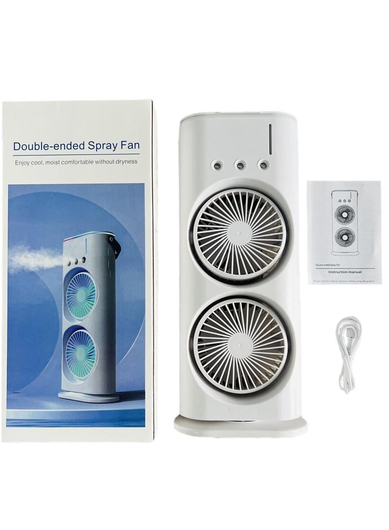DIGI CORE Portable AIR Conditioner, USB Rechargeable Fan With Remote Control 280ml Water Tank With 7 Colors Light, Air Cooler, Table Fan With Mist Humidifier, Desk Fan Double Ended Spray Fan - Image 4