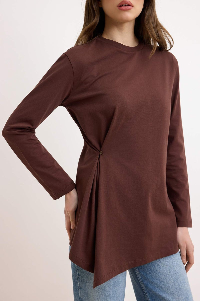 trendyol Brown Regular Single Jersey Plain Knitted Tctss26Uk00007 - Image 3