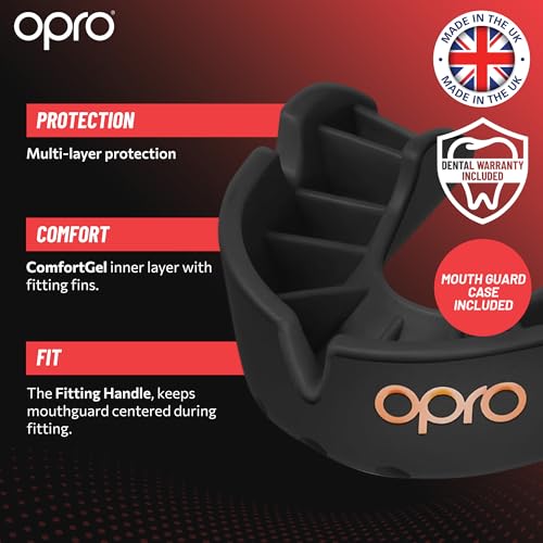 OPRO Bronze Level Sports Mouthguard – Custom-Fit, Breathable, Slim Design – Protective Mouth Guard for Football, Wrestling, Boxing, MMA, Lacrosse & All Contact Sports, Case Included – Black, Youth - Image 3