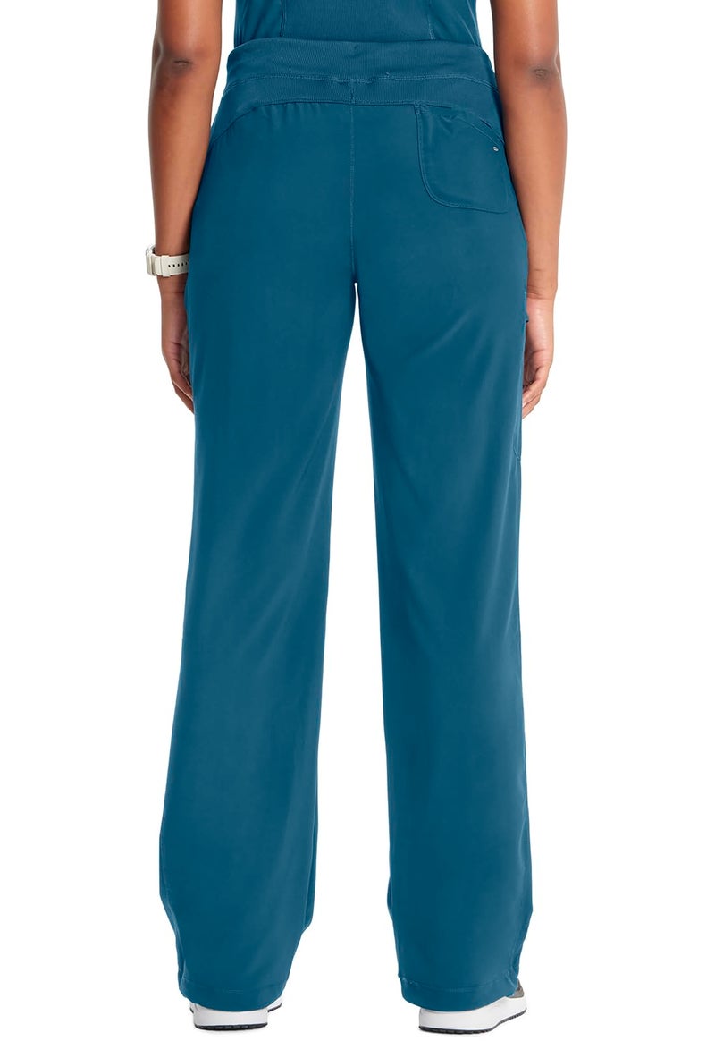 Cherokee Infinity Straight Leg Drawstring Women Scrub Pants 360 Stretch with 4 Pockets 1123AP, S Petite, Caribbean Blue - Image 2