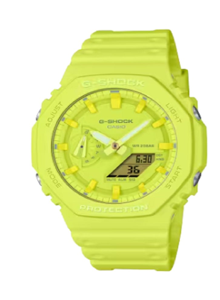 كاسيو جي شوك GA-2100-9A9DR: أصفر نيون "CasiOak" - Image 1