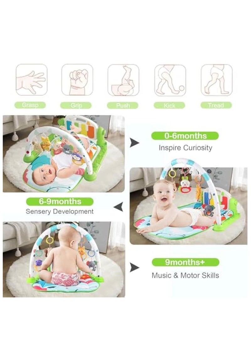 YelaJoy Play Mats for Baby Gyms, Kick and Play Piano Gym Mats, Detachable Tummy Time Mat with Music and Lights, Musical Electronic Learning Toys, Activity Center for Babies and Toddlers  - Image 4